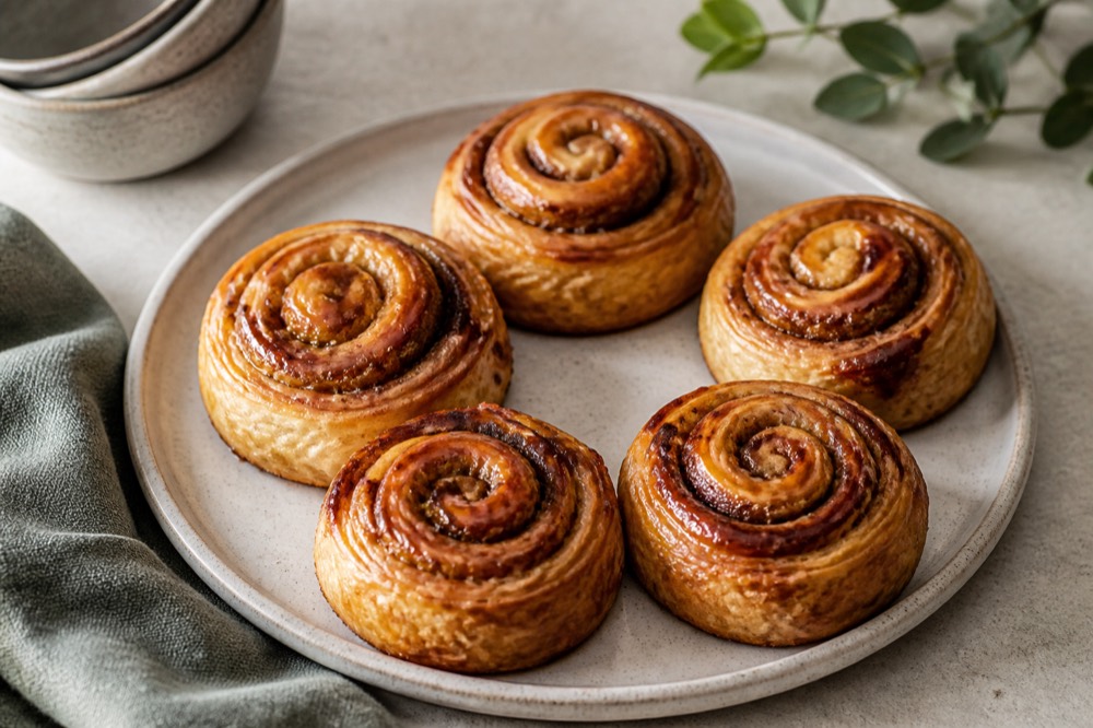 Bløde kanelsnegle med remonce