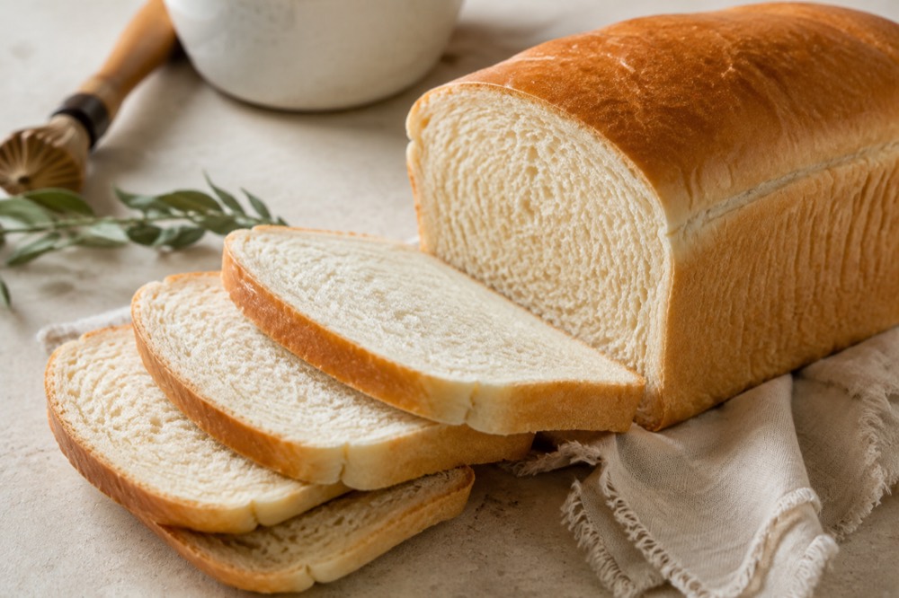 Højt blødt sandwichbrød med tynd skorpe og ens skiver